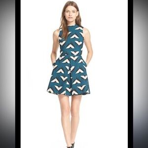 Hunter Bell NY Teal Textured Geometric Sleeveless Dress